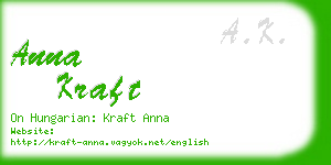 anna kraft business card